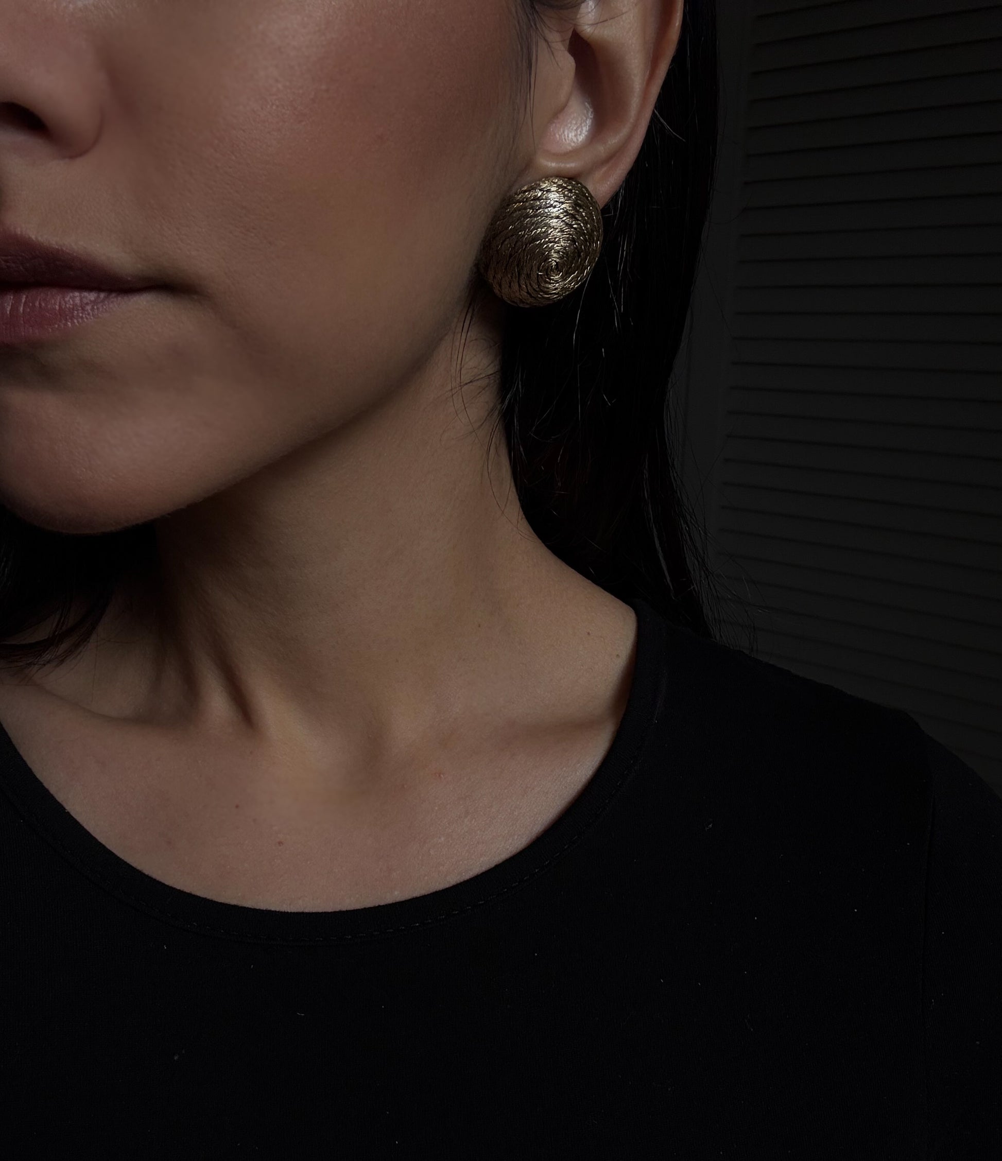 Golden Spiral Clip-On Earrings|Vintage Baazaar 