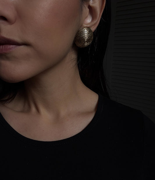 Golden Spiral Clip-On Earrings|Vintage Baazaar 