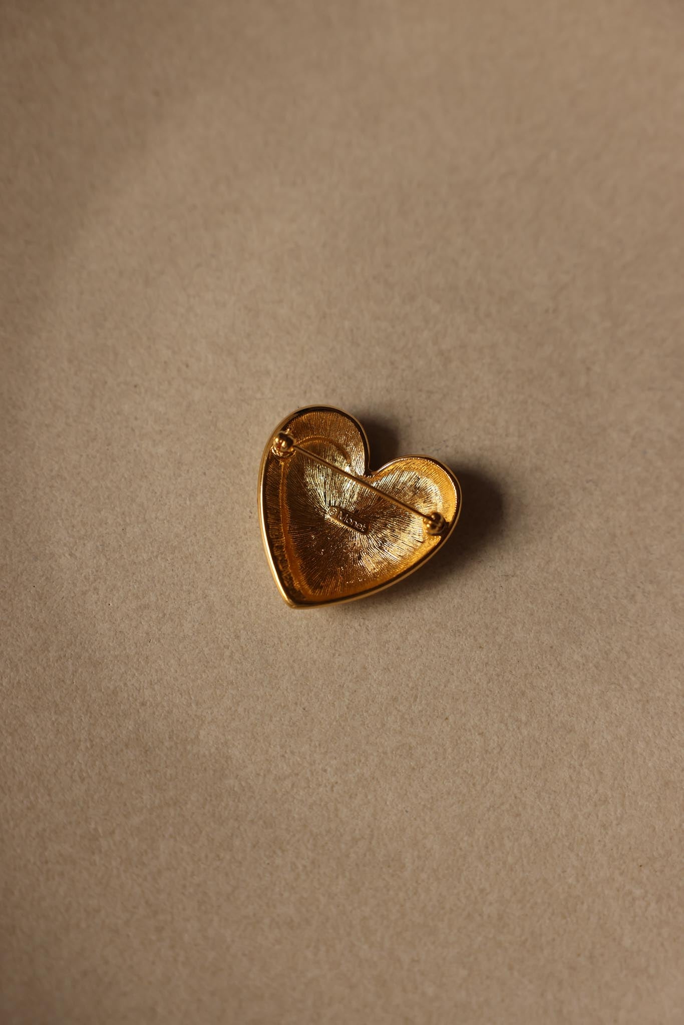 Monet Heart Brooch with Rhinestone Accents