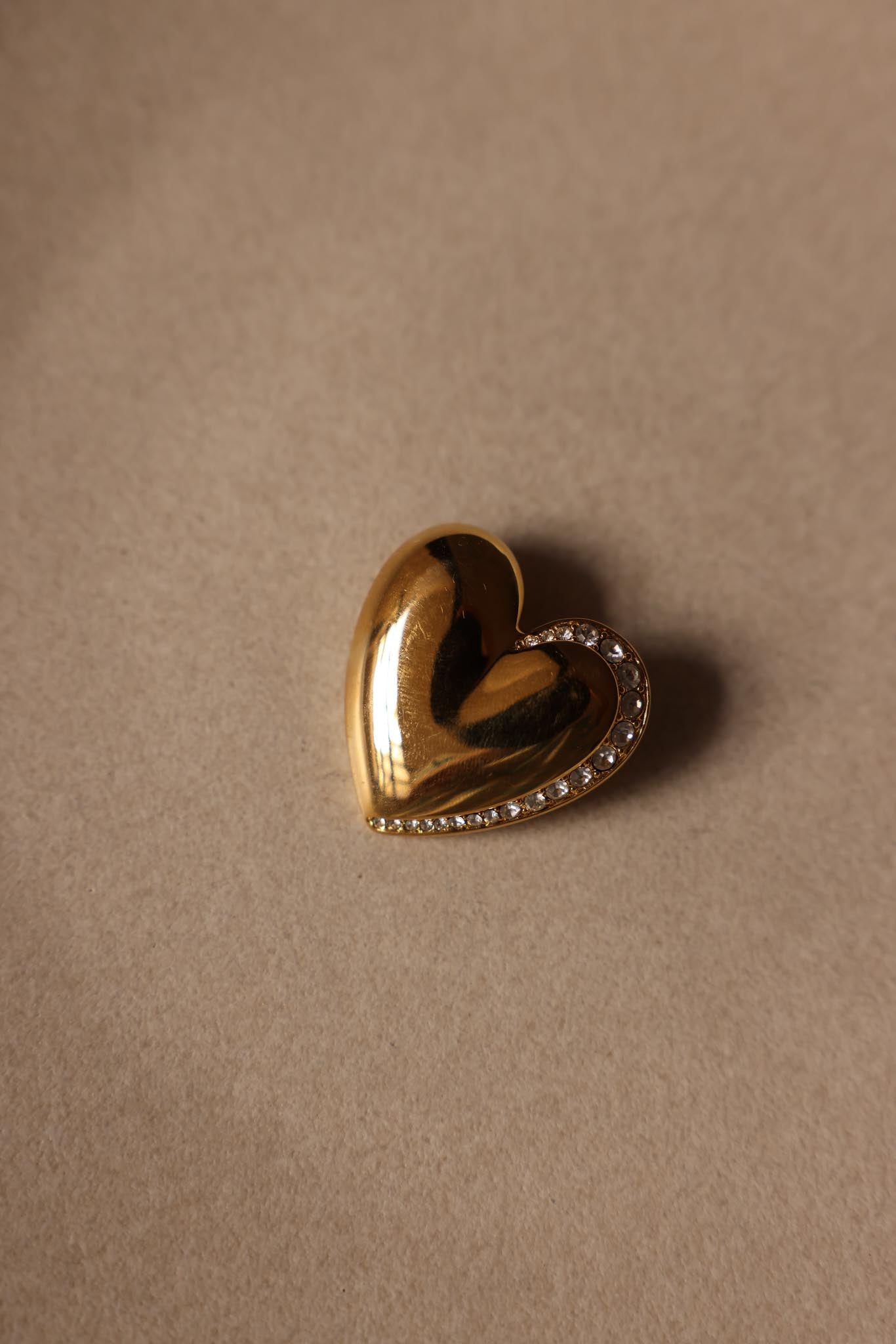 Monet Heart Brooch with Rhinestone Accents
