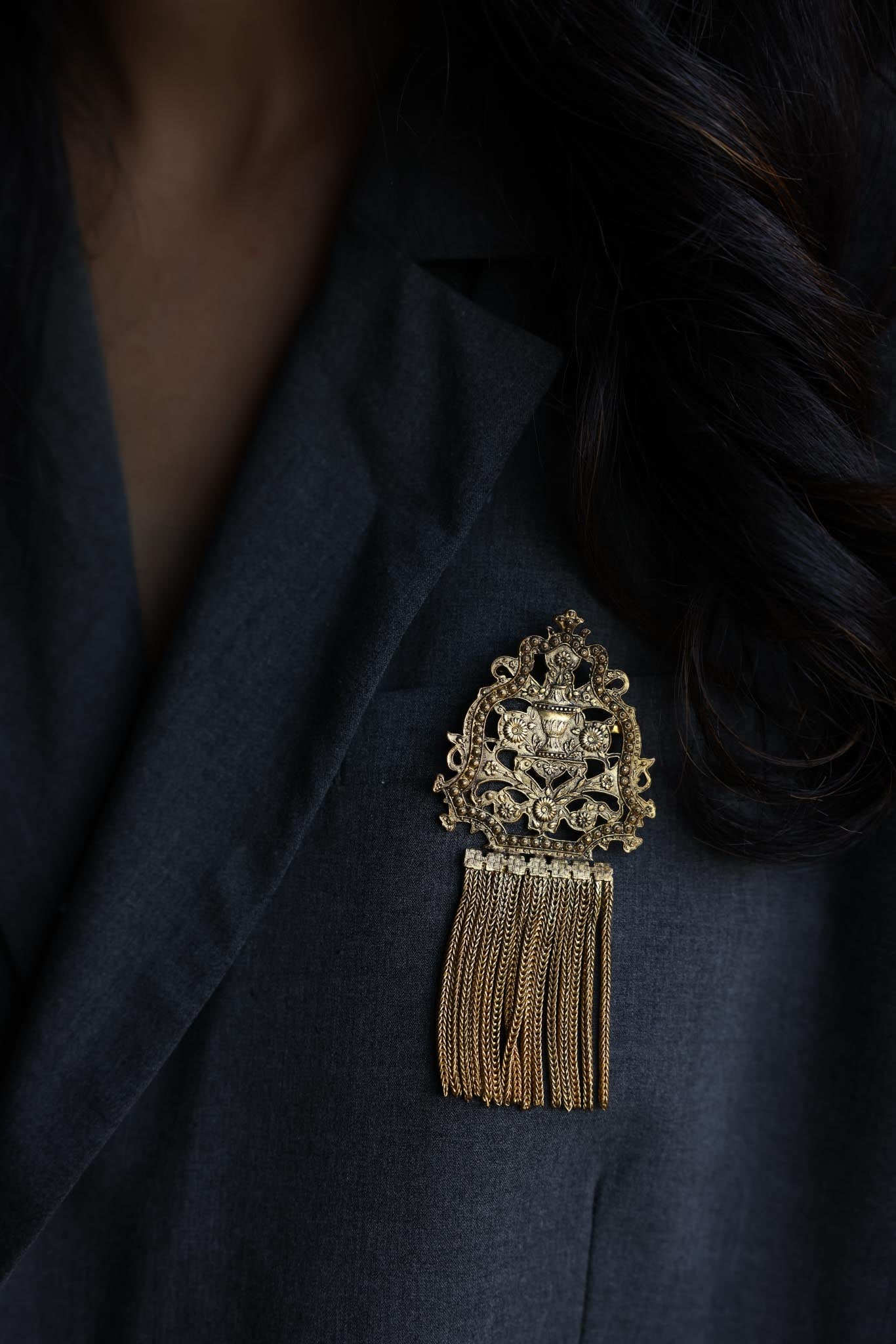 Ornate Tassel Brooch
