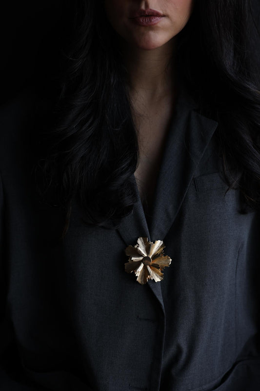 Gold Petal Bloom Brooch