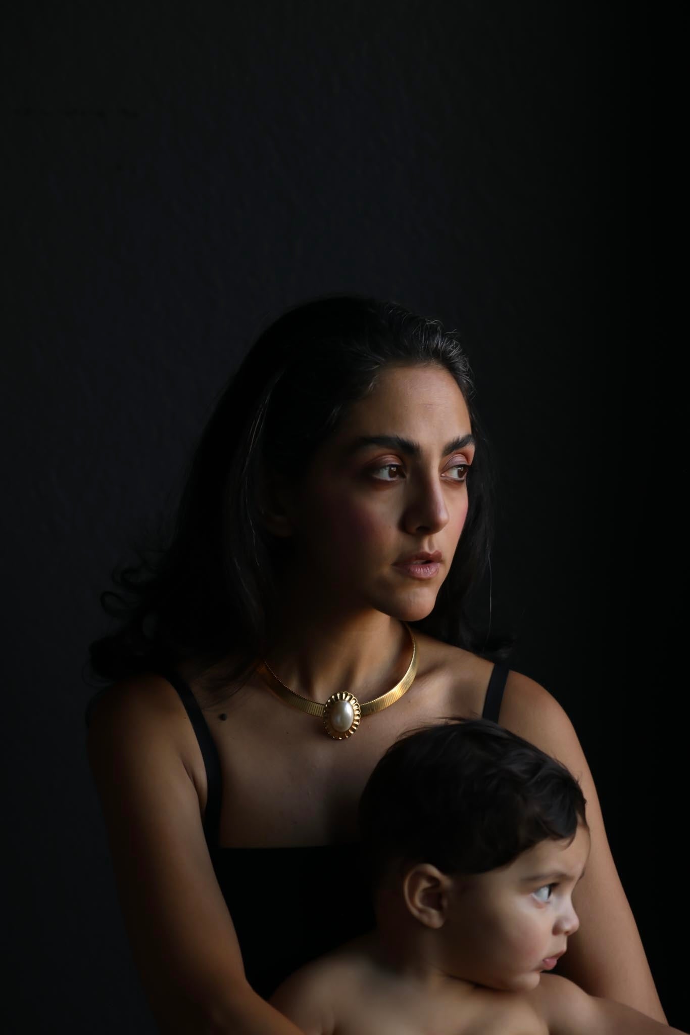 Matte Gold Herringbone Necklace
