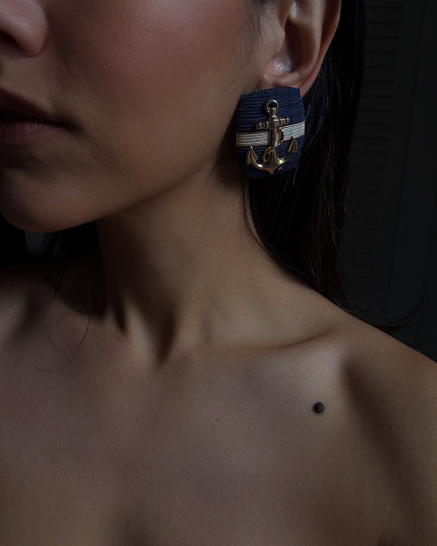 Nautical Anchor Vintage Pierced Earrings|Vintage Baazaar 