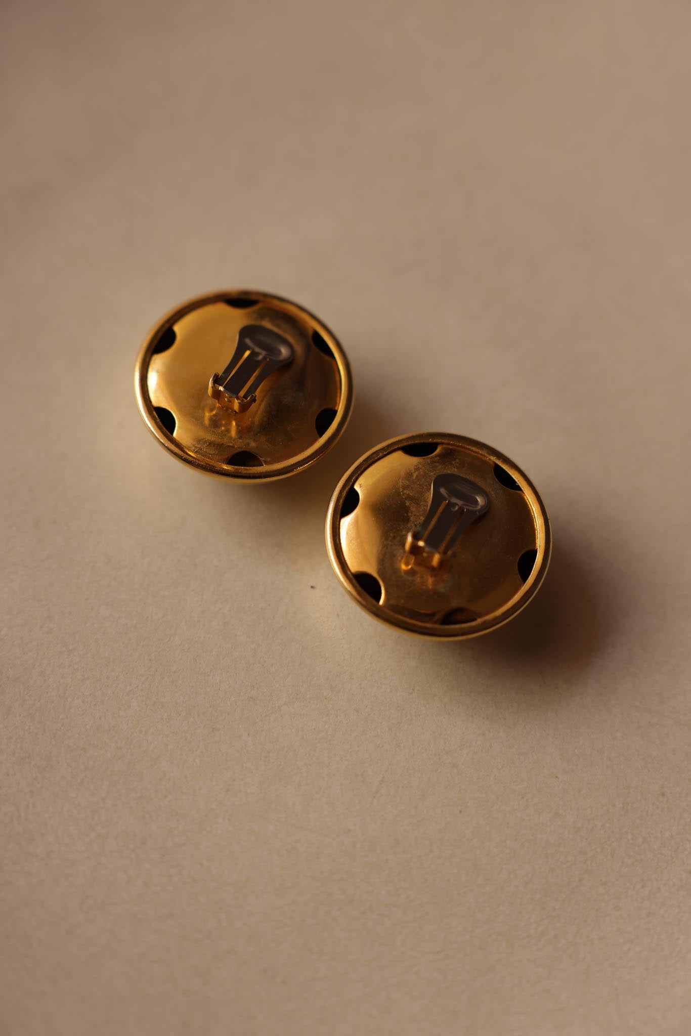 Bold Gold Dome Clip-On Earrings|Vintage Baazaar 