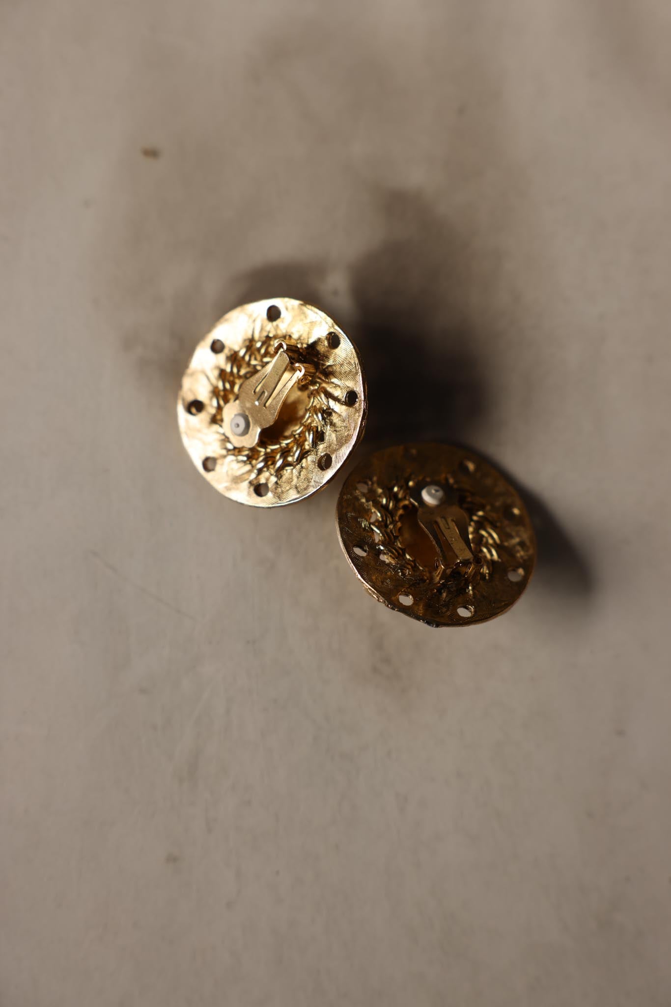 Ornate Pink Cabochon Clip-On Earrings|Vintage Baazaar 