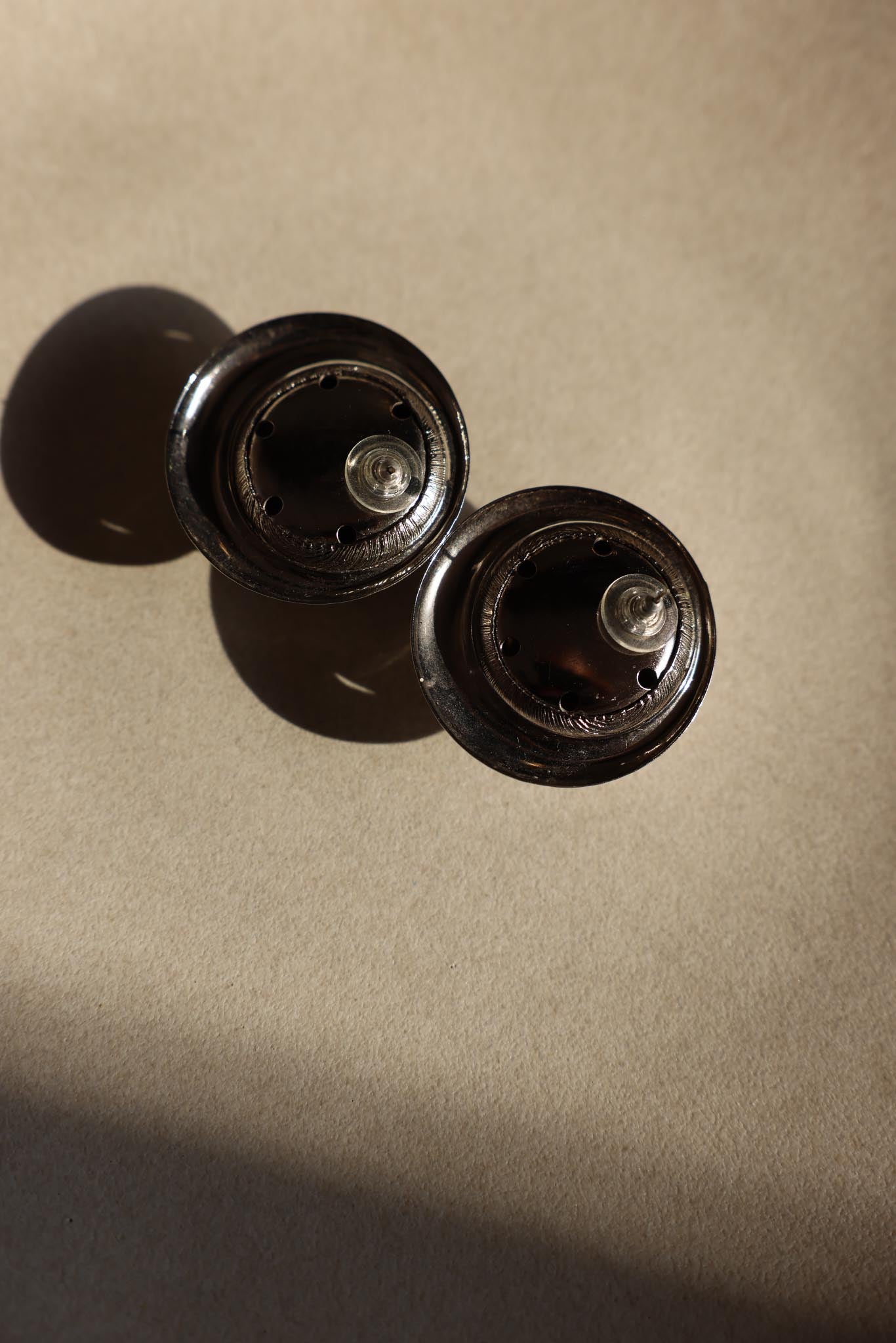 Brushed Silver Domed Earrings