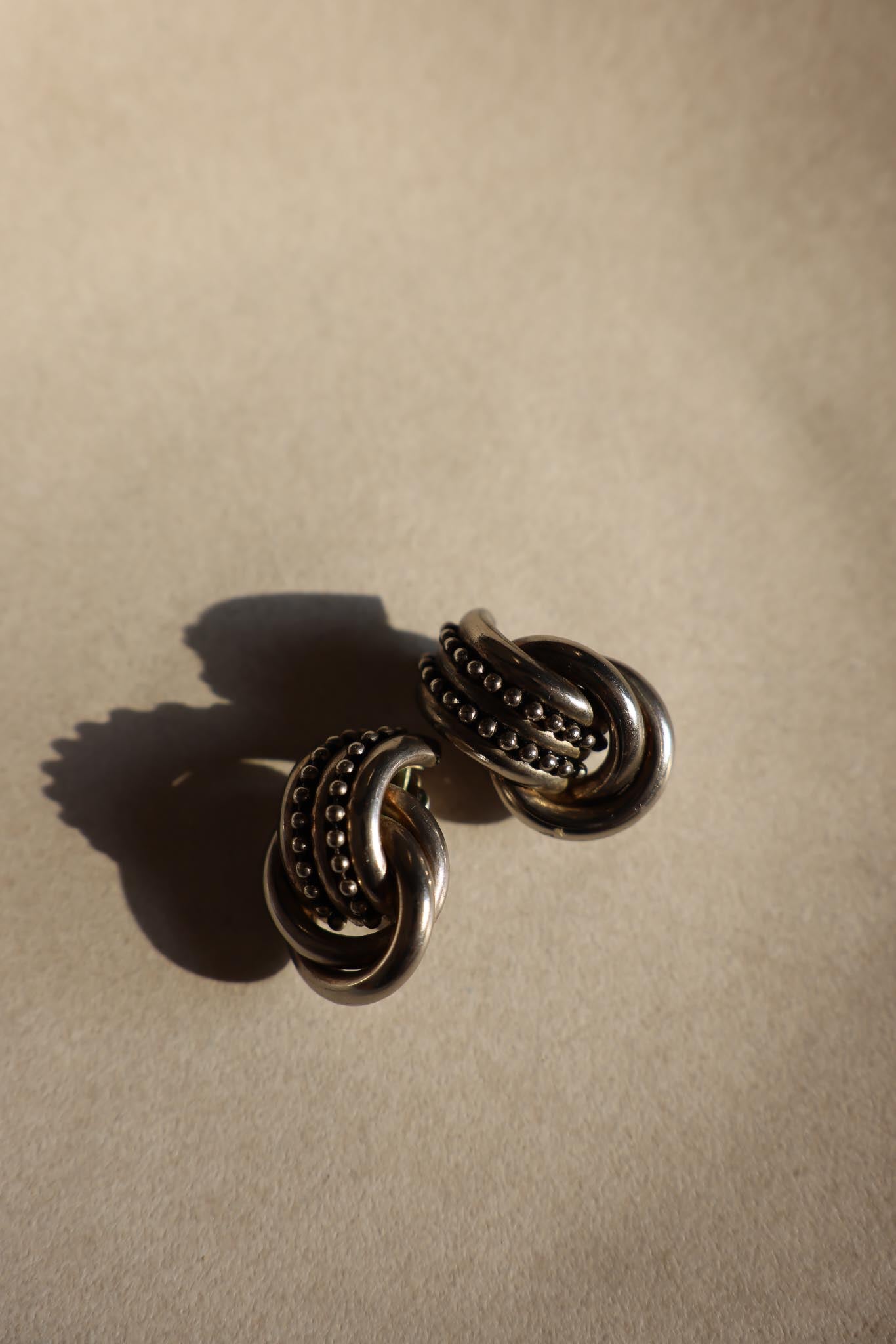 Silver Knot Clip-On Earrings