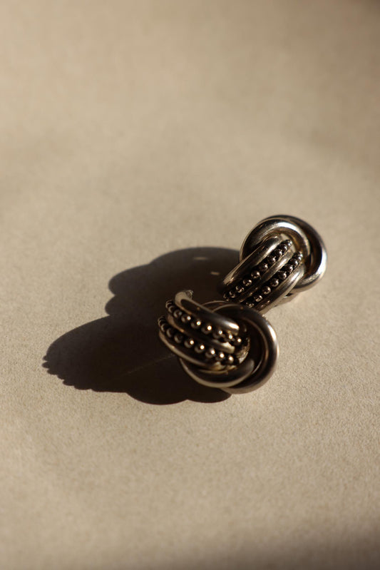 Silver Knot Clip-On Earrings