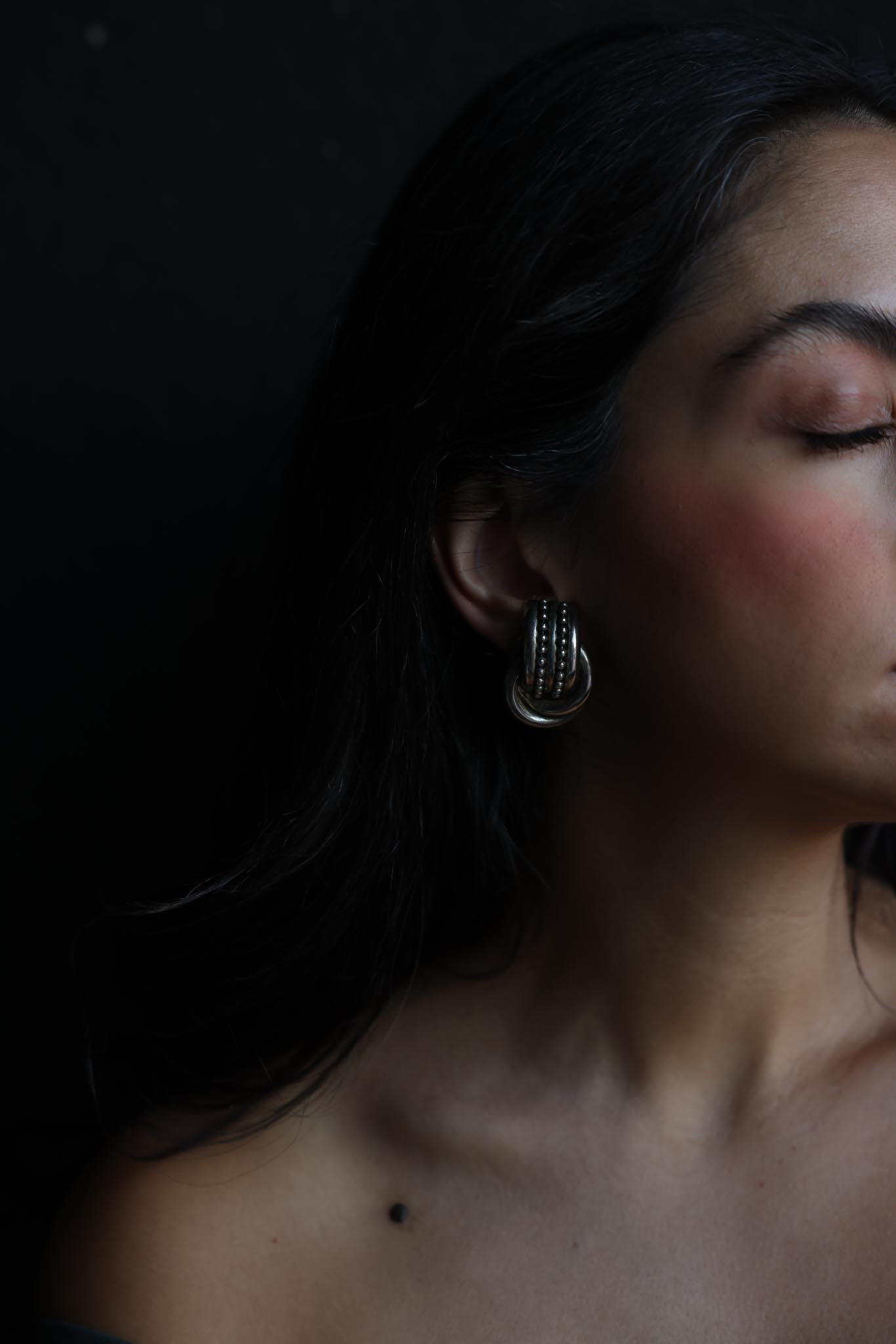 Silver Knot Clip-On Earrings