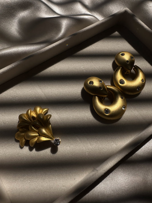 Golden Yosca Christmas Tree Brooch
