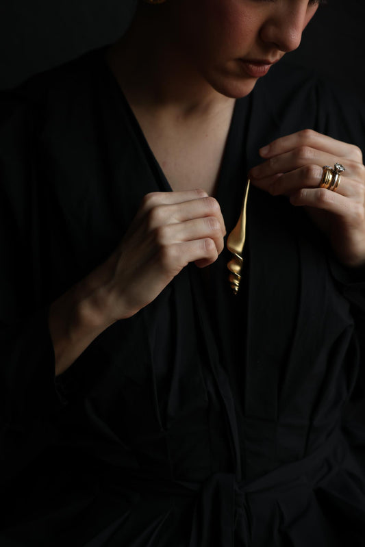 Golden Wave Brooch
