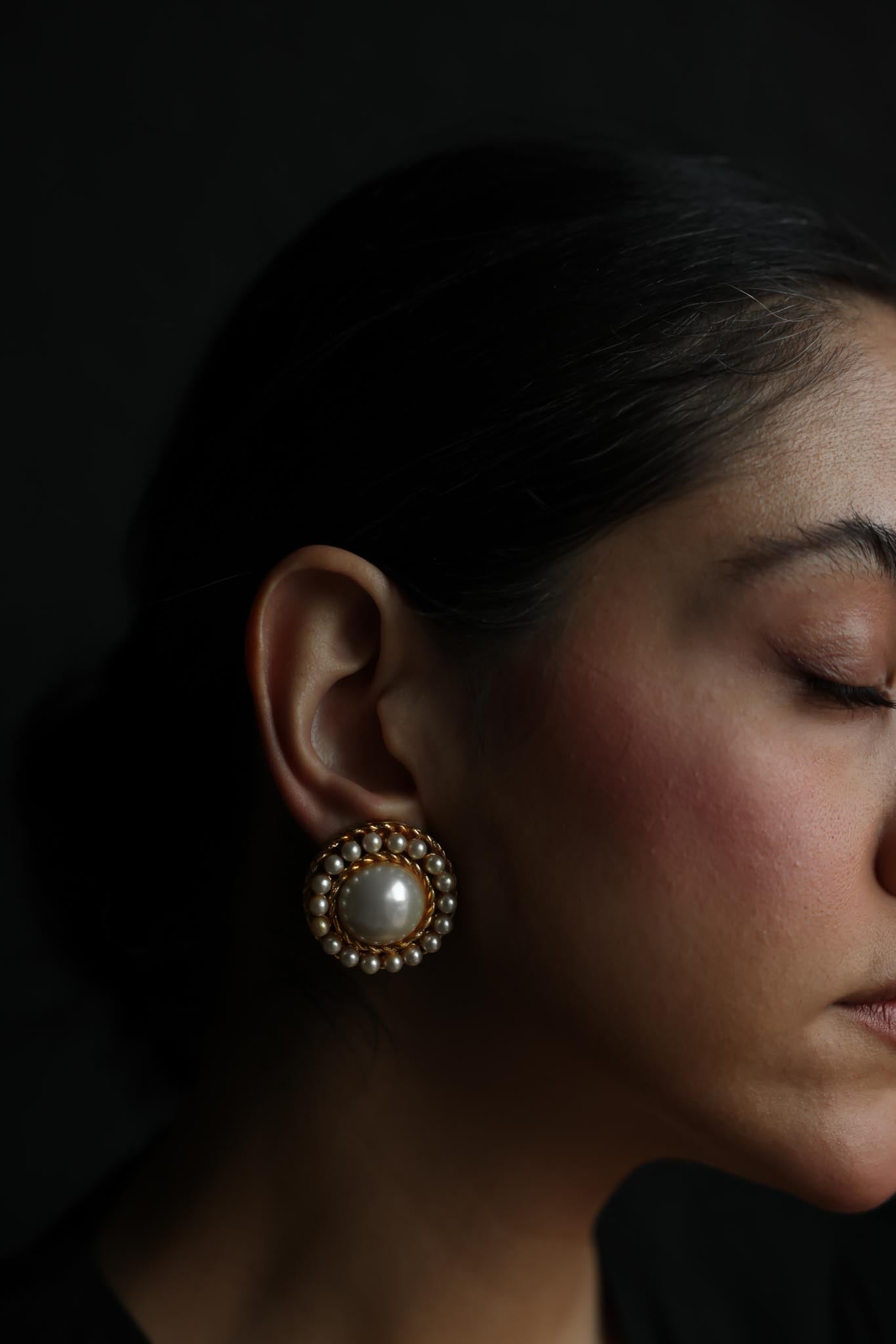 Pearl Halo Clip-On Earrings