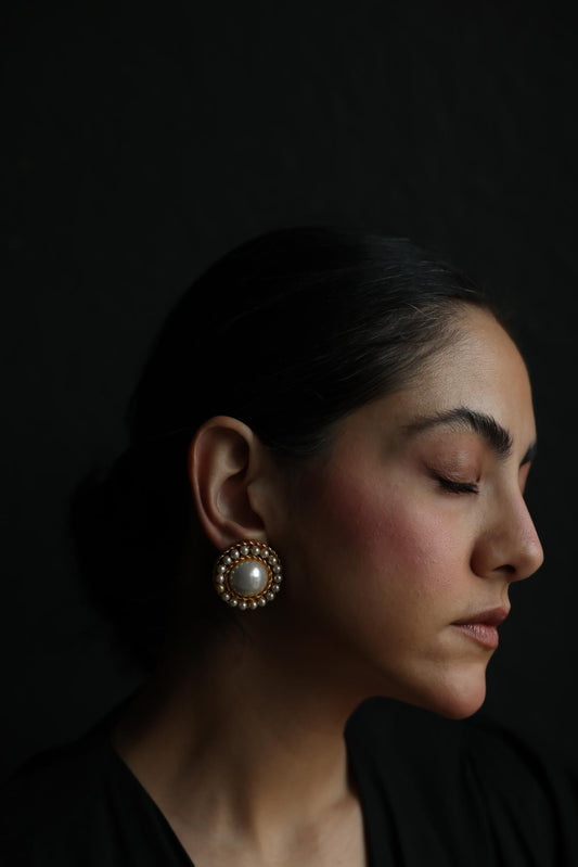 Pearl Halo Clip-On Earrings