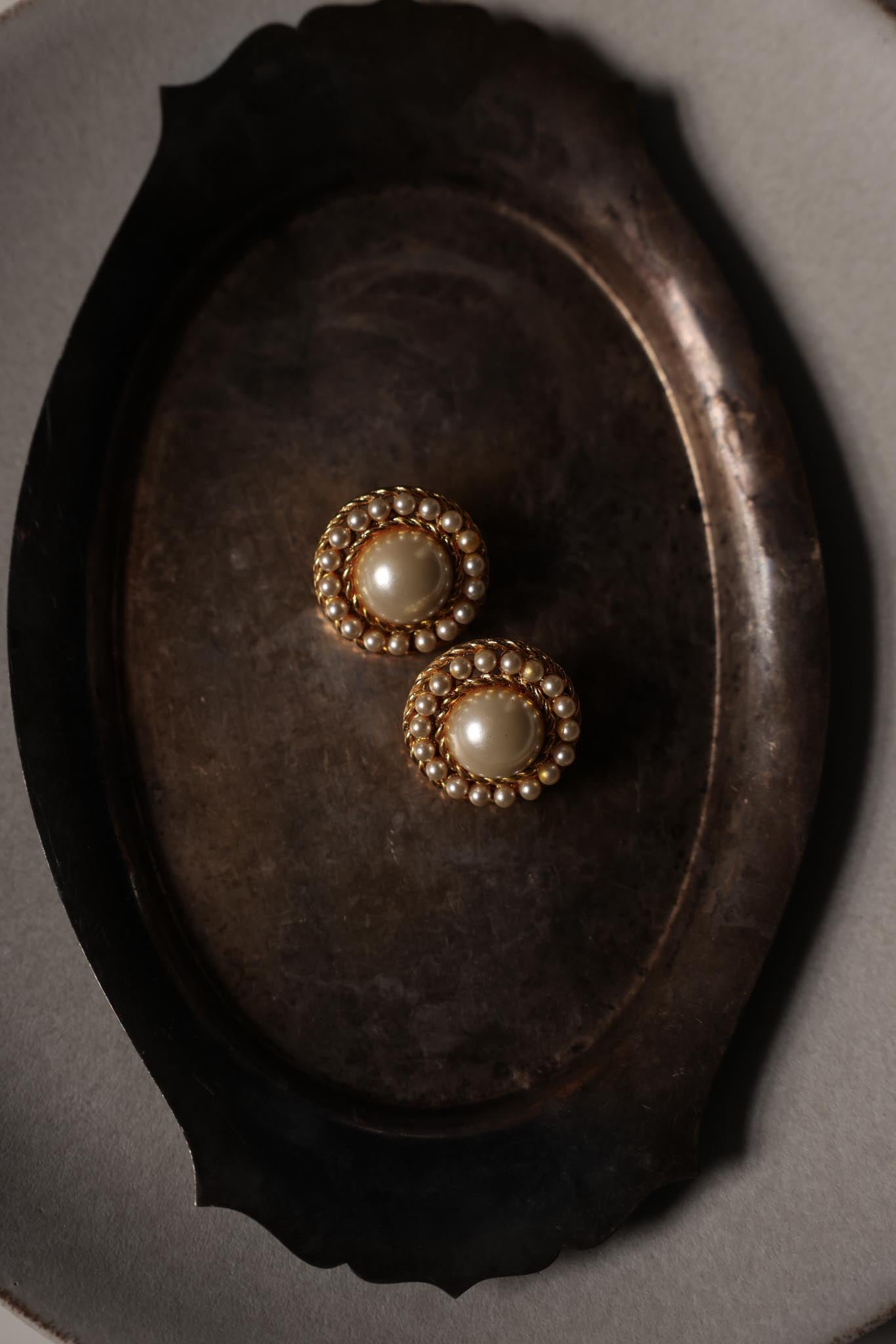 Pearl Halo Clip-On Earrings