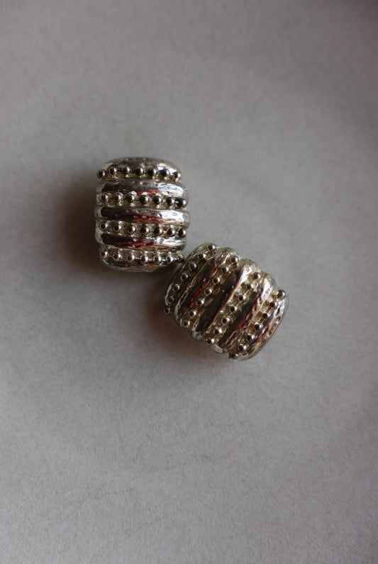 Norma Jean Textured Silver Clip-On Earrings