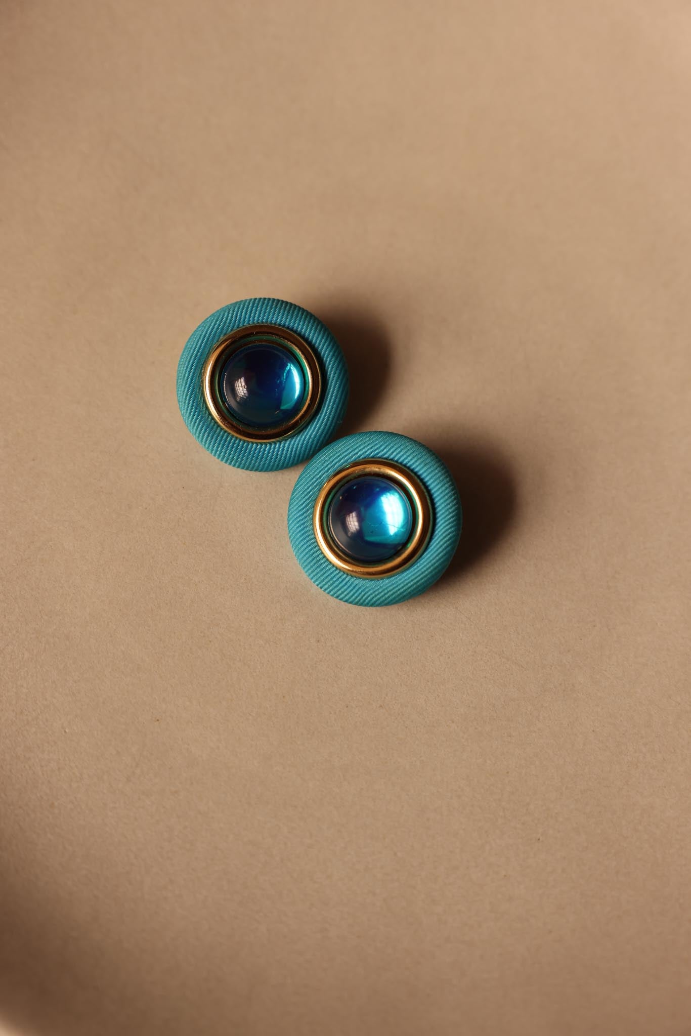 Turquoise and Blue Dome Earrings