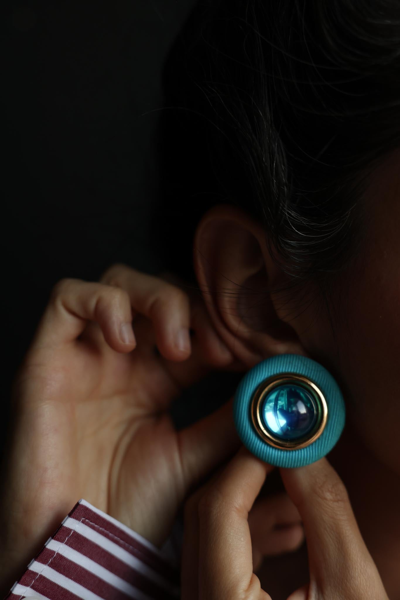 Turquoise and Blue Dome Earrings