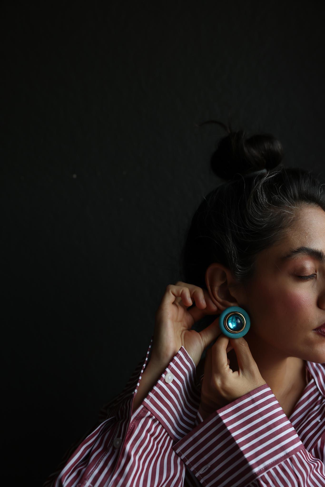 Turquoise and Blue Dome Earrings