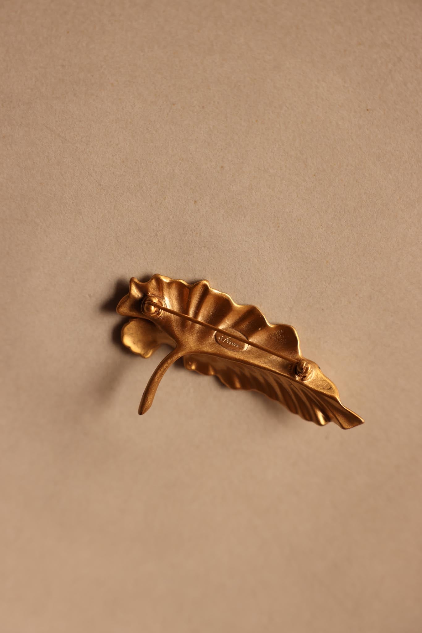 Matte Gold Leaf Brooch