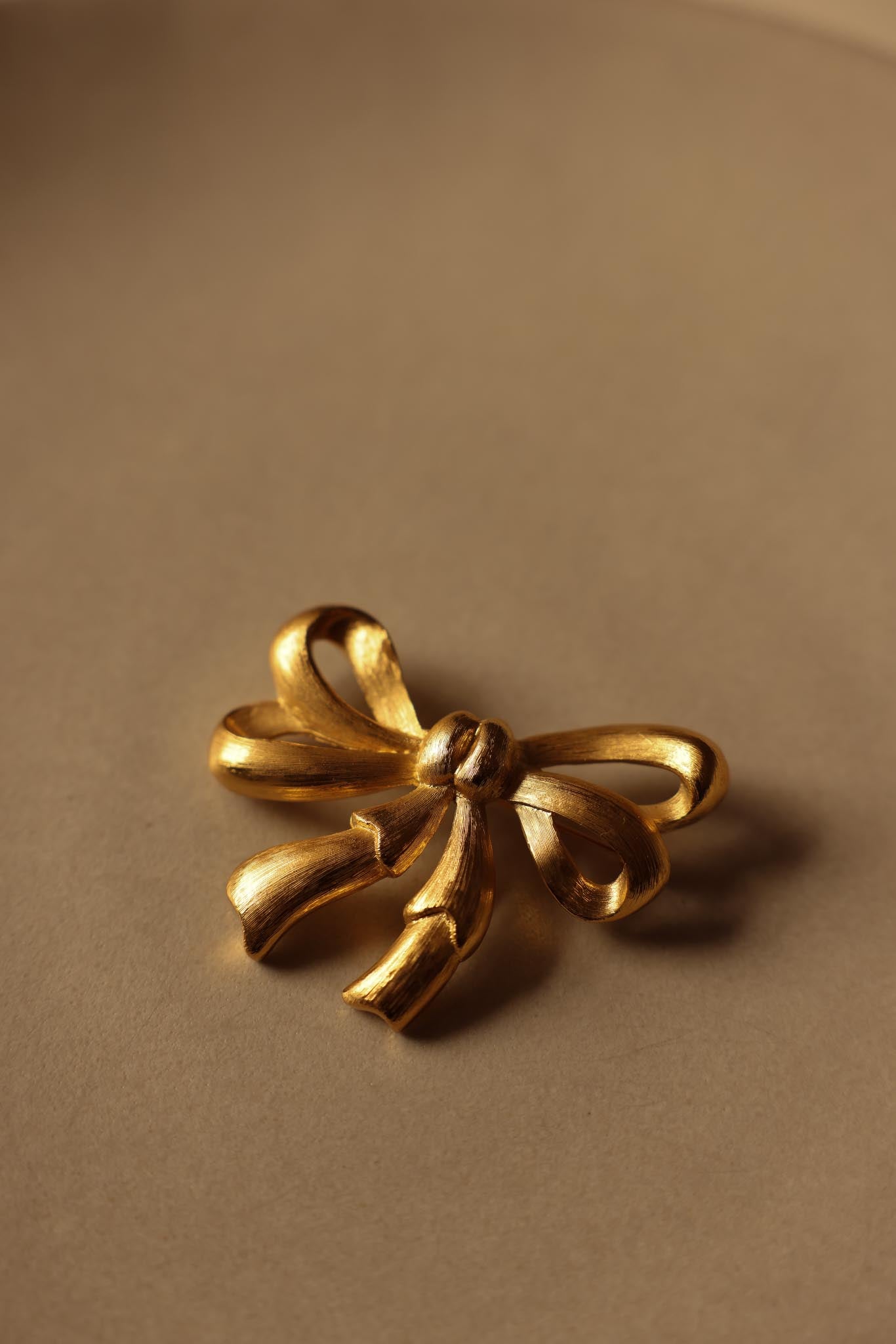 Brushed Gold Bow Brooch