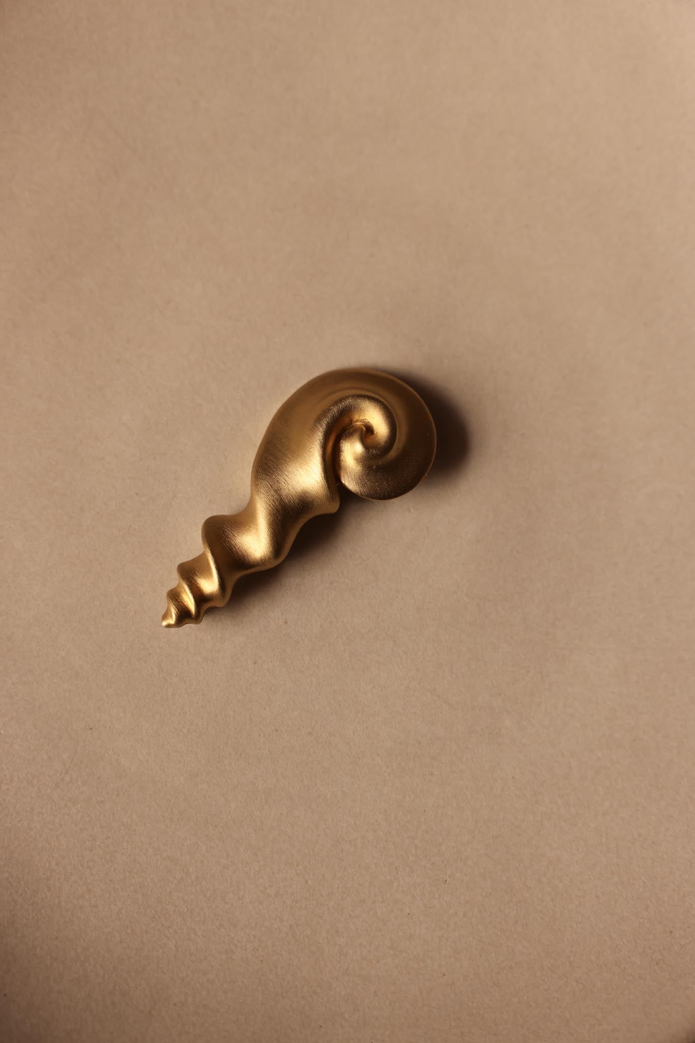 Matte Gold Shell Brooch