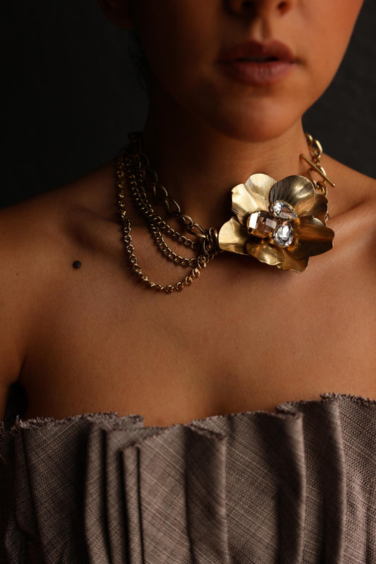 Golden Bloom Necklace|Vintage Baazaar 