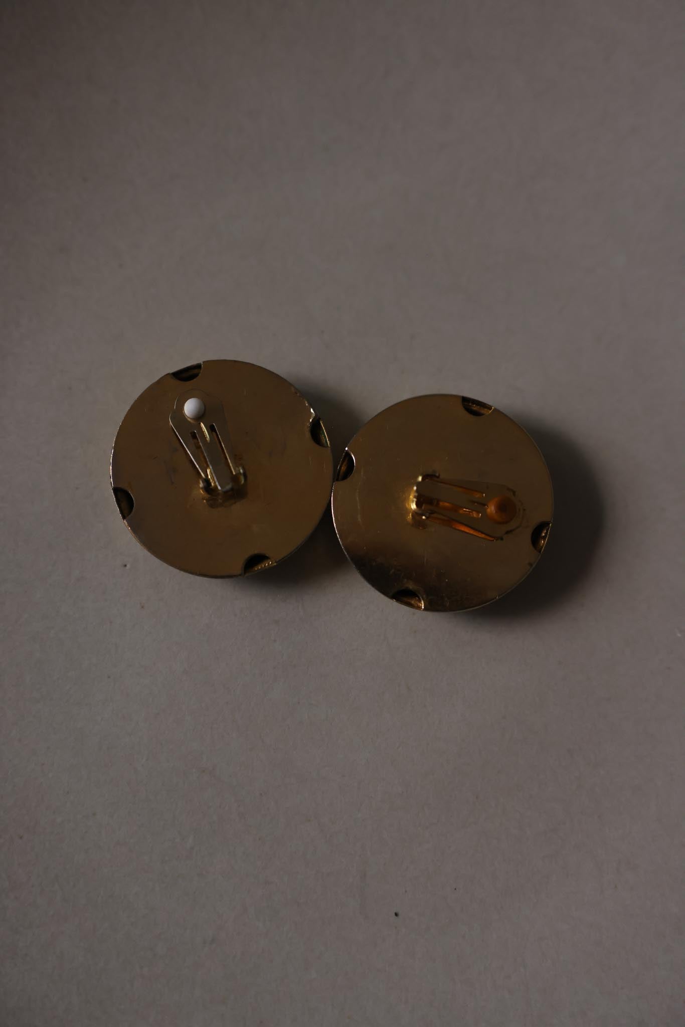 Engraved Disc Clip-On Earrings