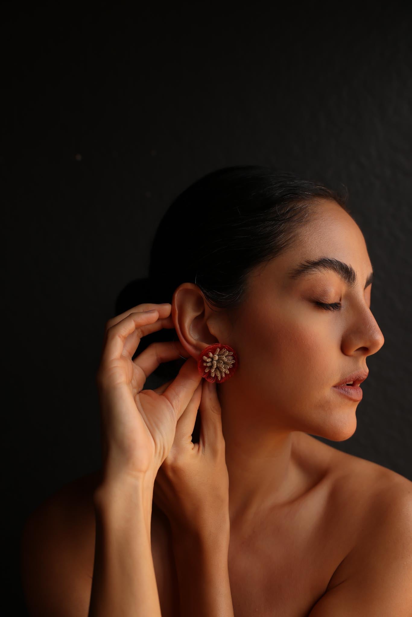 Coral Bloom Clip-On Earrings|Vintage Baazaar 
