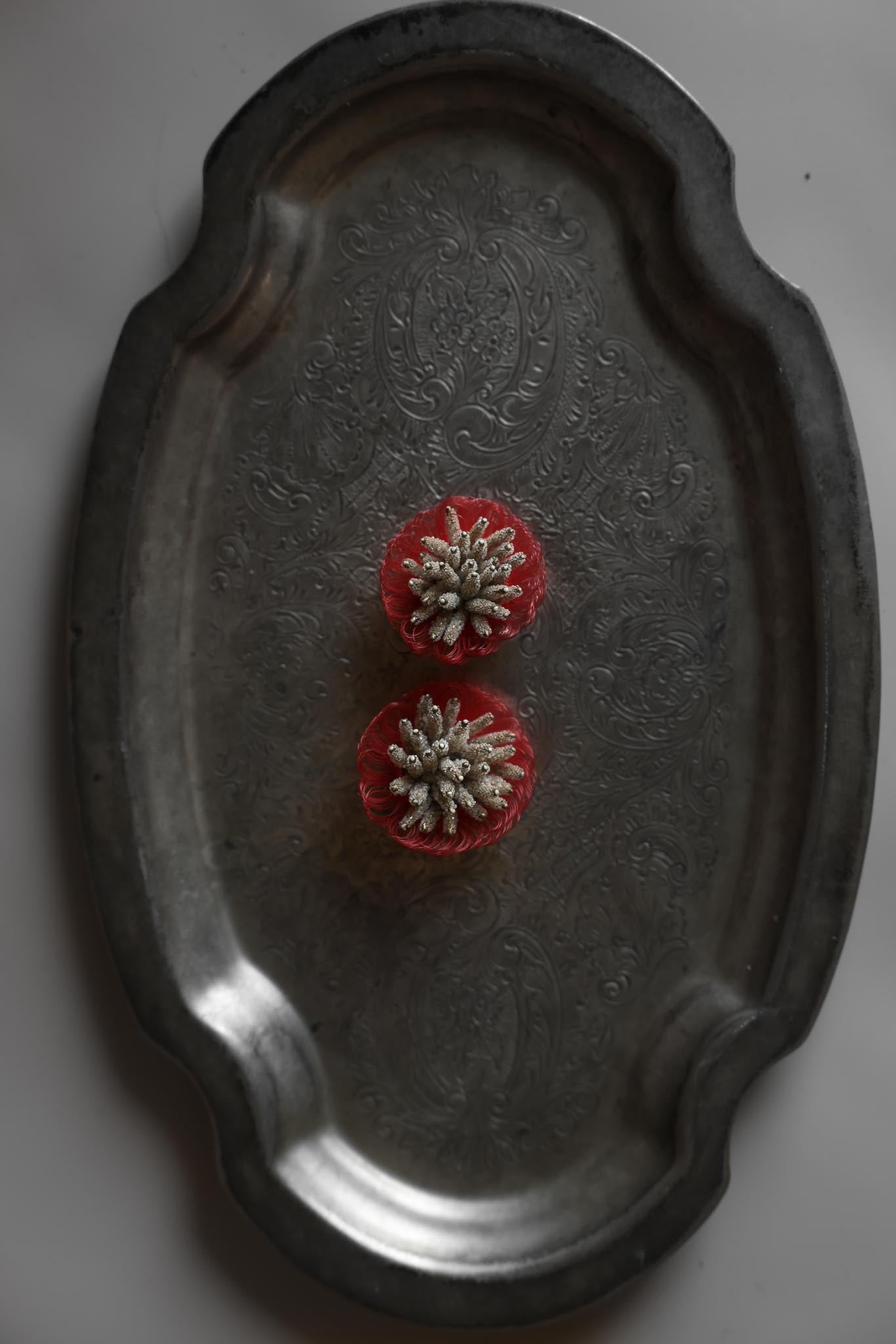 Coral Bloom Clip-On Earrings|Vintage Baazaar 