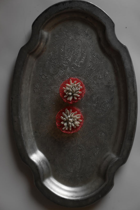 Coral Bloom Clip-On Earrings