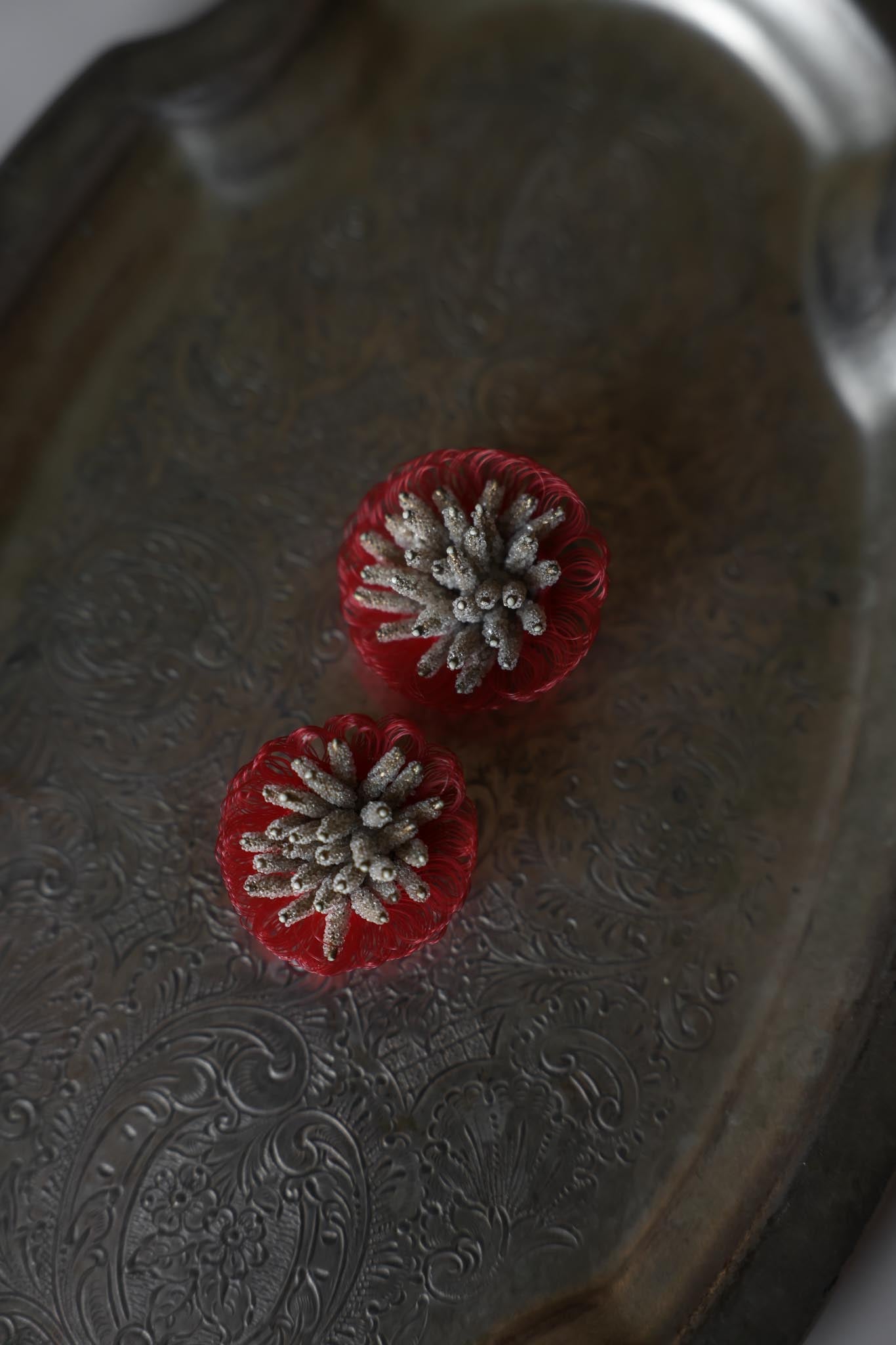 Coral Bloom Clip-On Earrings|Vintage Baazaar 