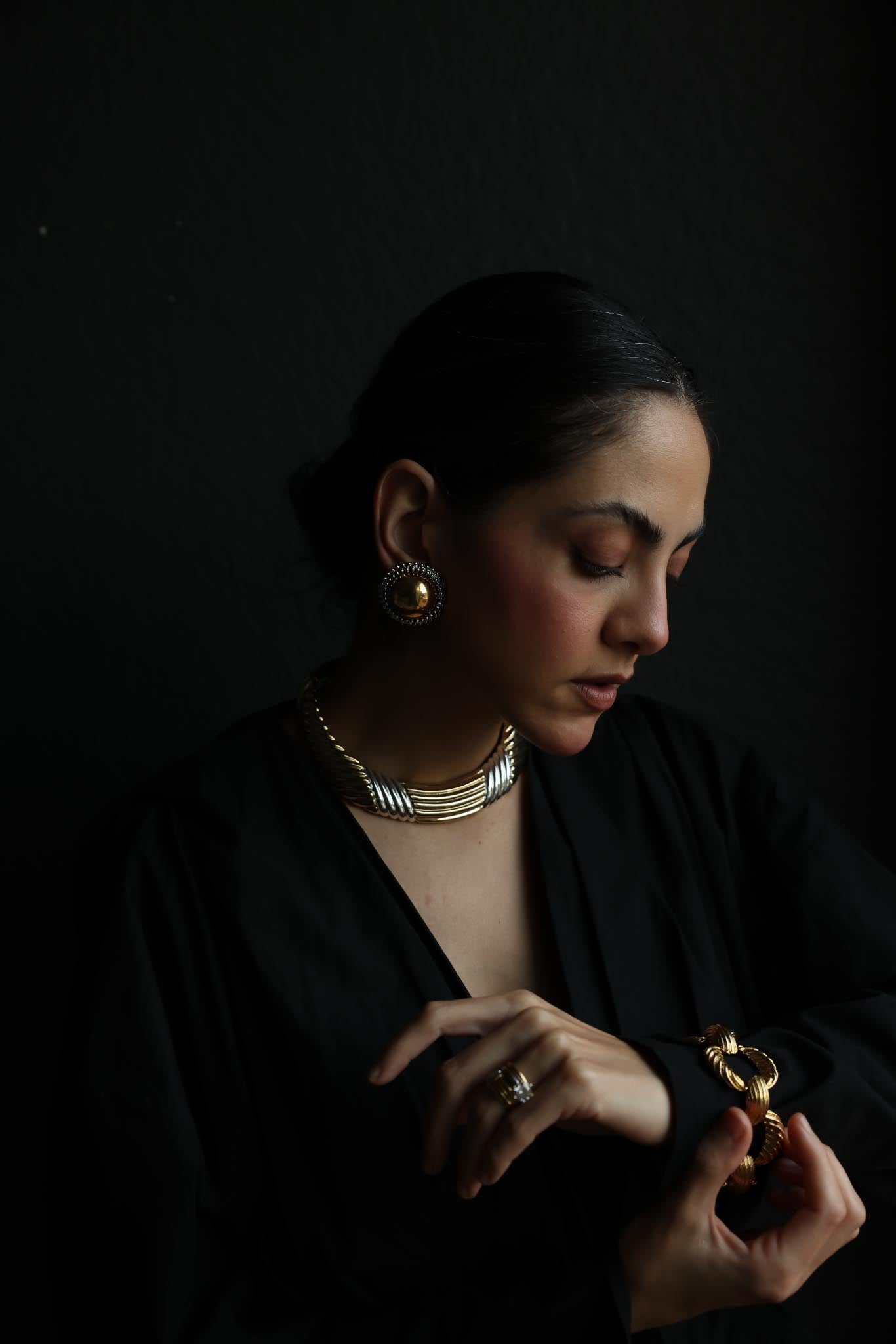 Gold Link Statement Bracelet