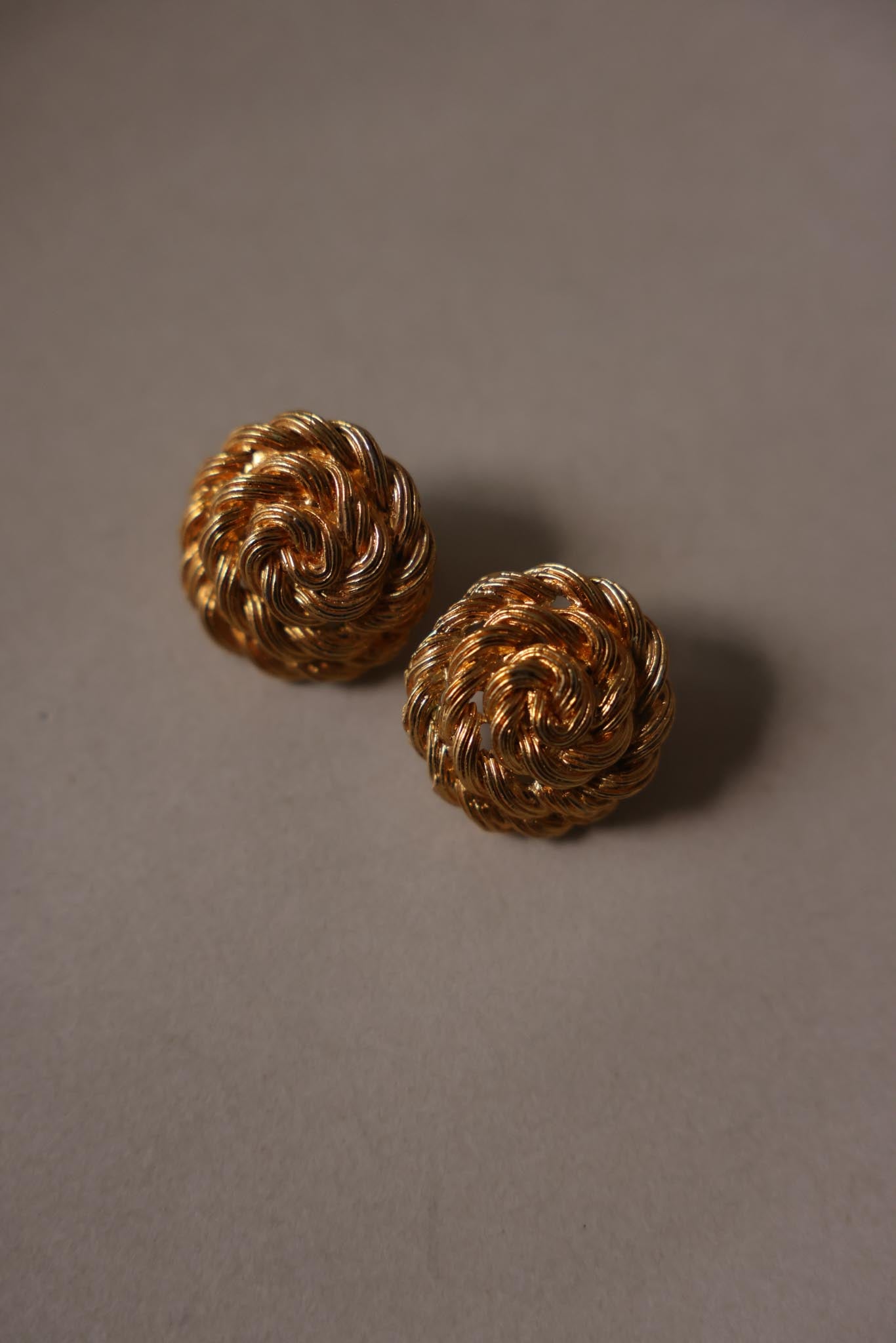 Brushed Gold Knot Clip-On Earrings