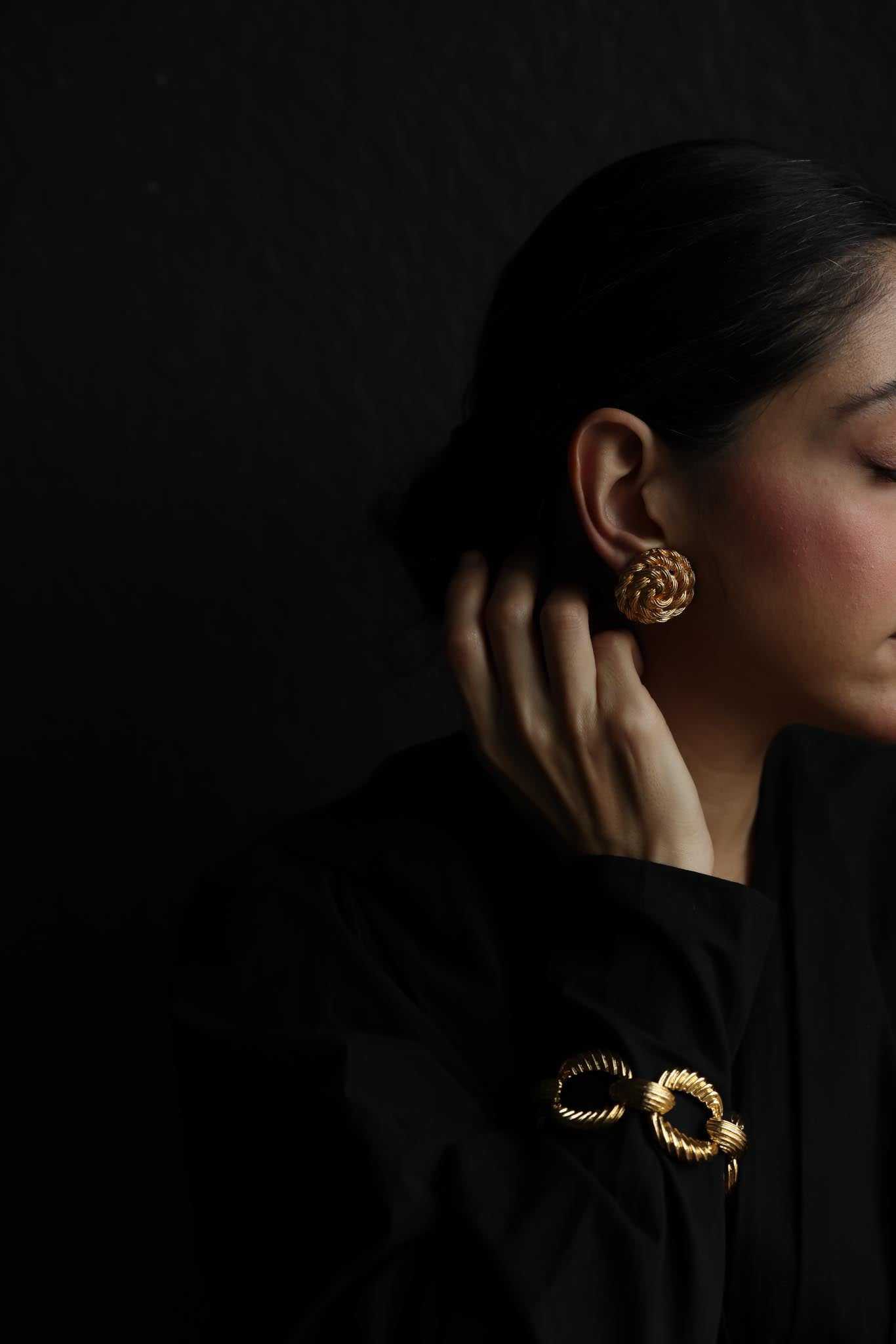 Brushed Gold Knot Clip-On Earrings