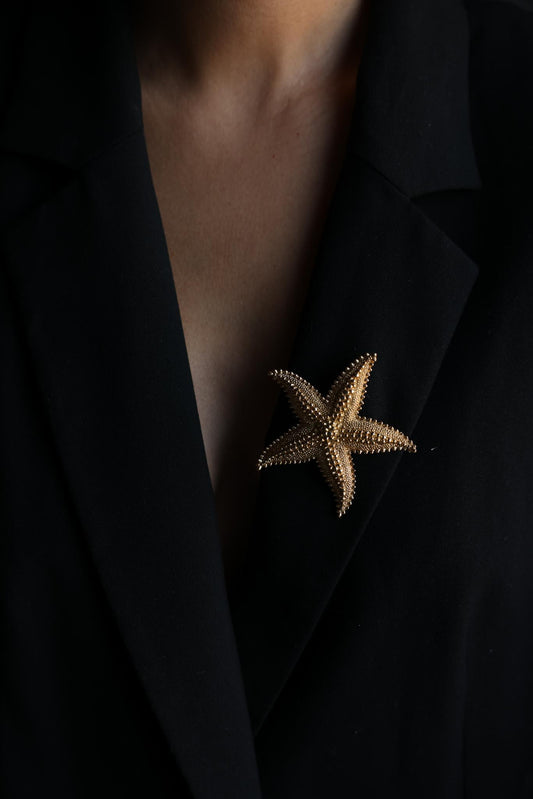 Monet Gold-Toned Starfish Brooch
