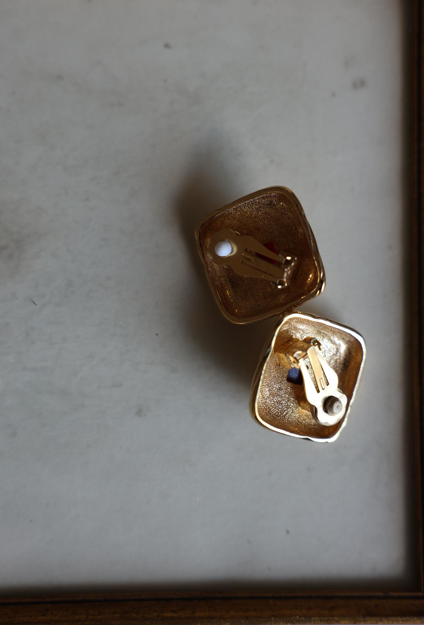 Burgundy Radiance Clip-On Earrings|Vintage Baazaar 
