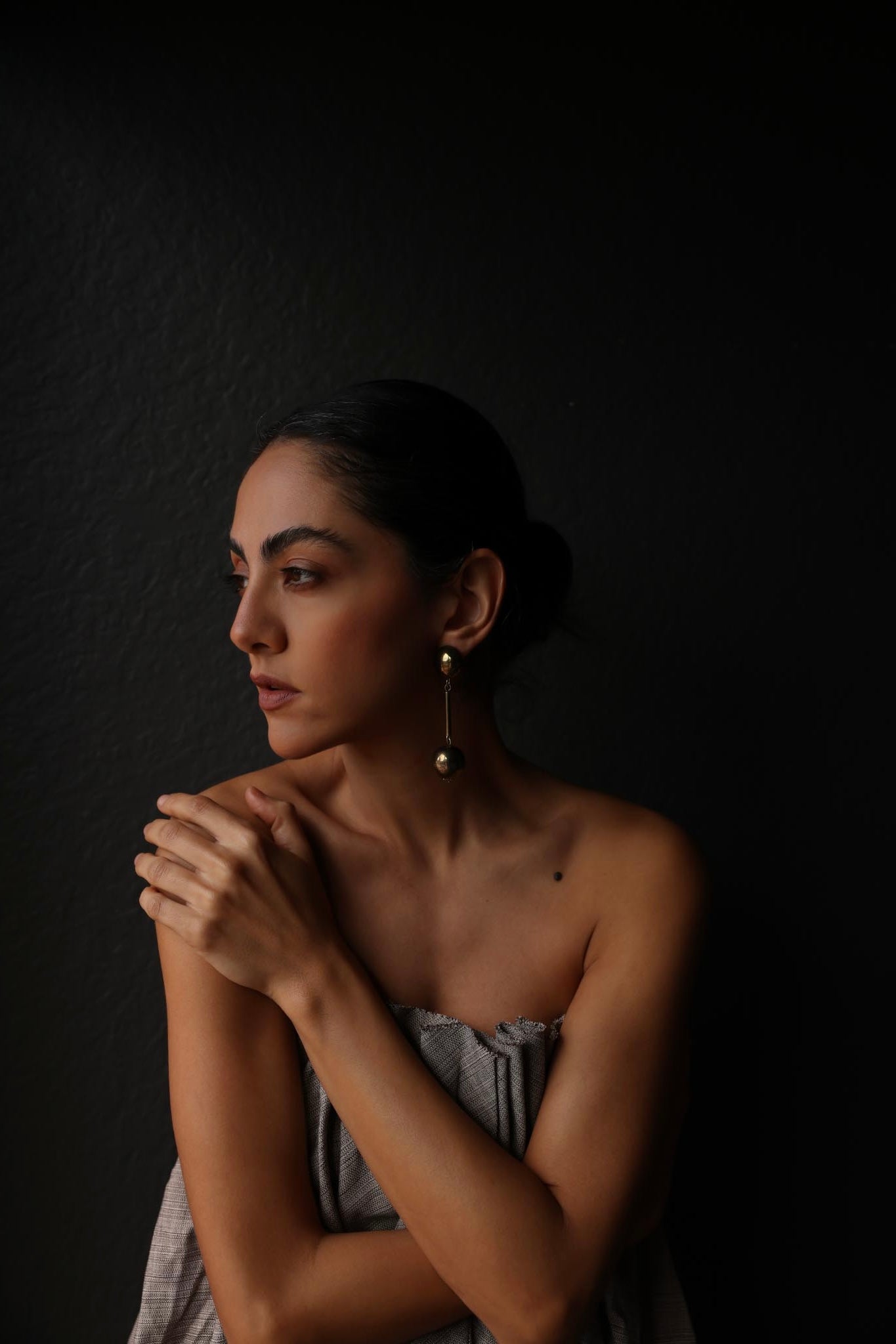 Brass Drop Clip-On Earrings|Vintage Baazaar 