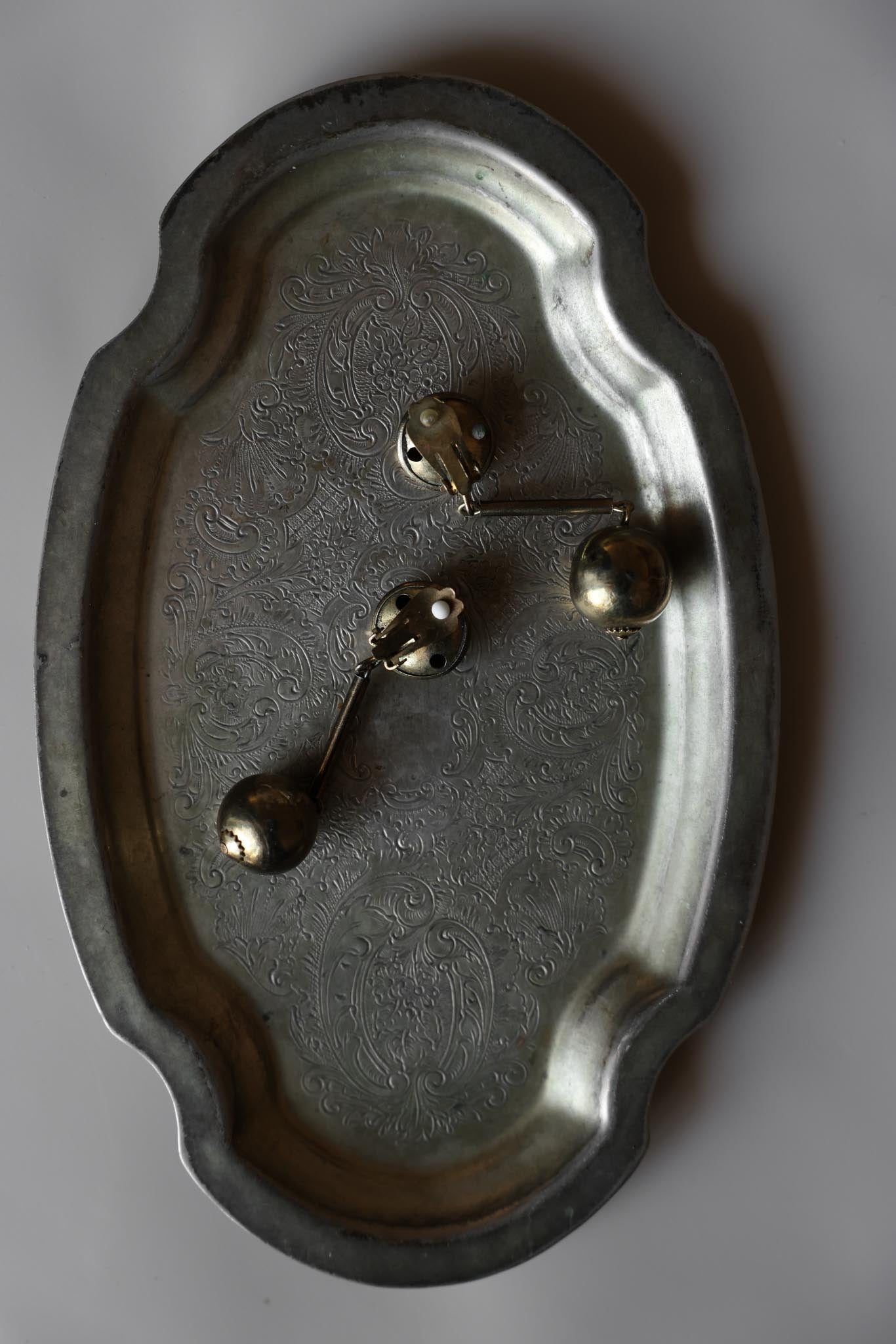 Brass Drop Clip-On Earrings|Vintage Baazaar 
