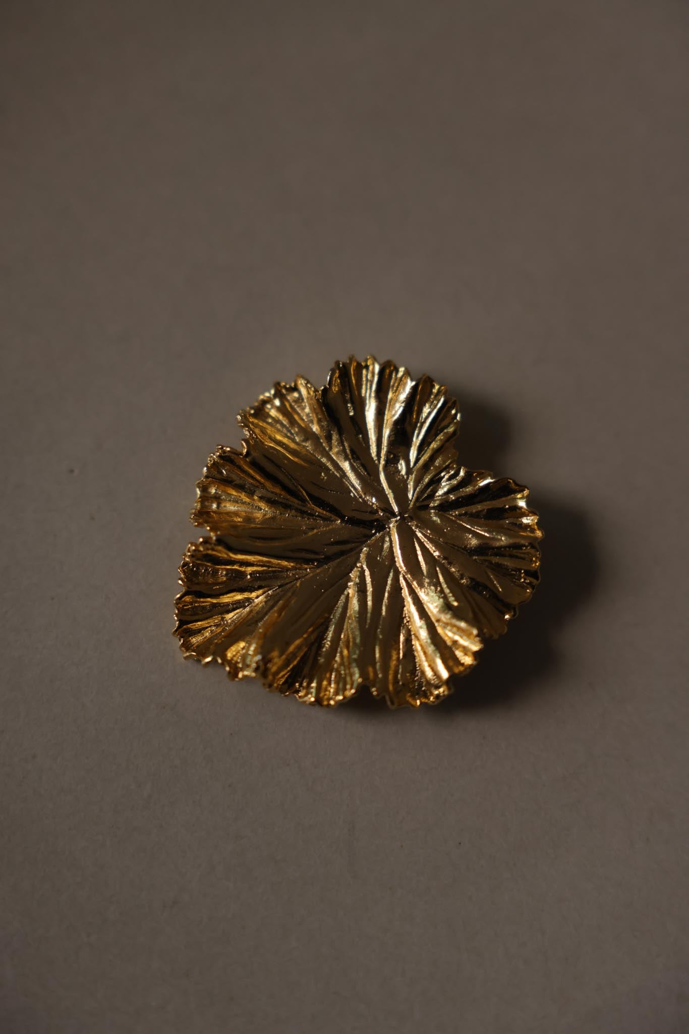 sculptural leaf brooch