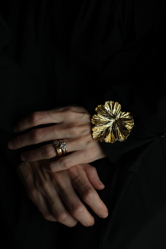 sculptural leaf brooch