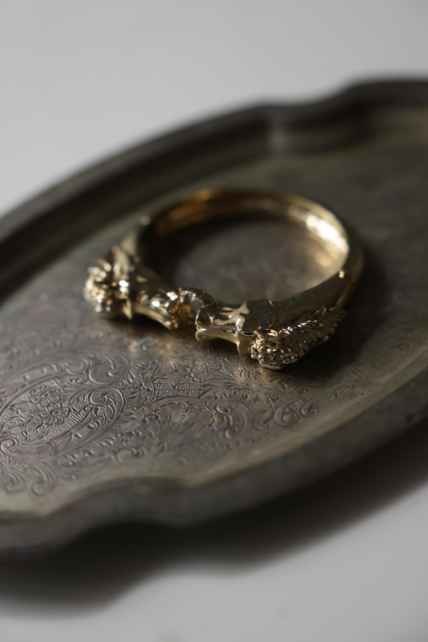 Regal Panther Gold-Tone Magnetic Cuff Bracelet|Vintage Baazaar 