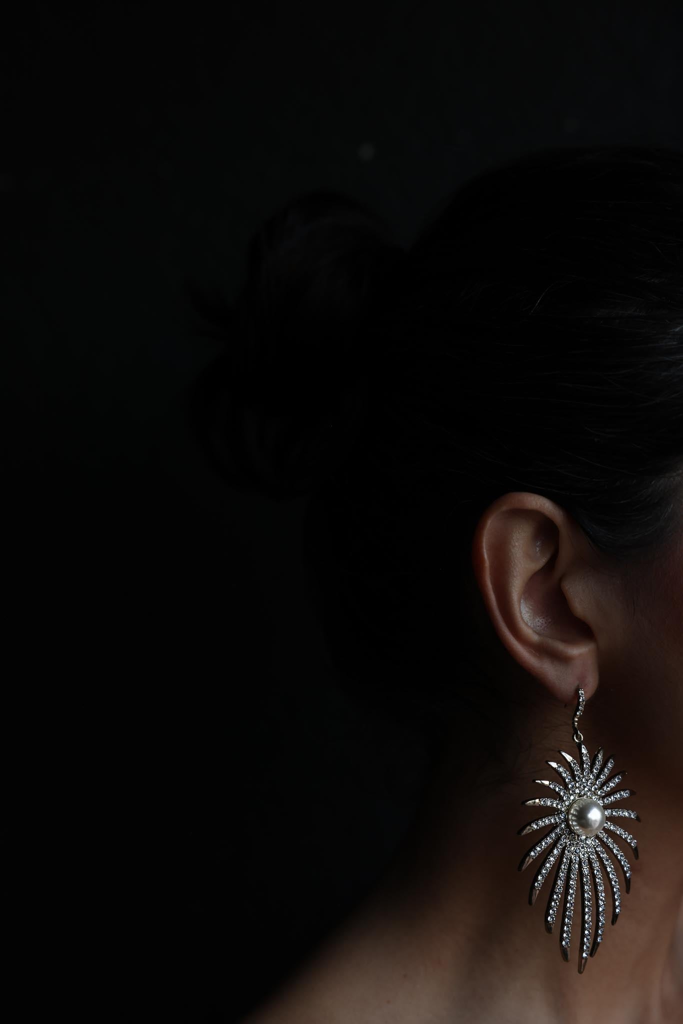 Starburst Elegance Drop Earrings|Vintage Baazaar 