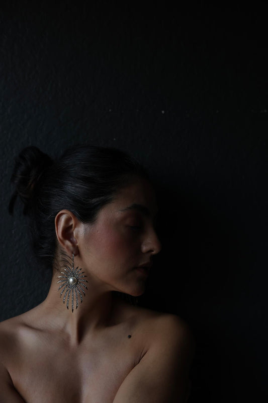 Starburst Elegance Drop Earrings|Vintage Baazaar 
