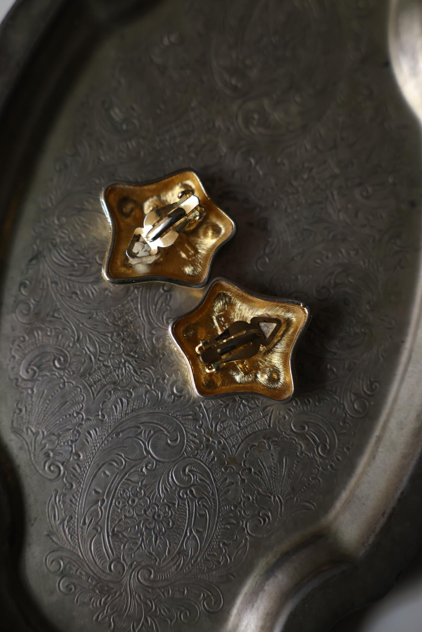 Liz Claiborne Star Earrings with Crystal Accents|Vintage Baazaar 