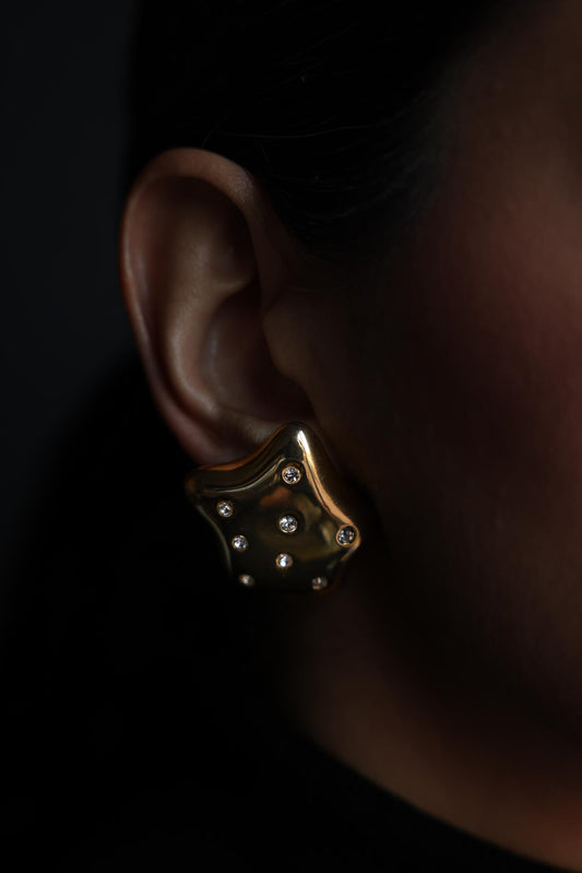 Liz Claiborne Star Earrings with Crystal Accents|Vintage Baazaar 