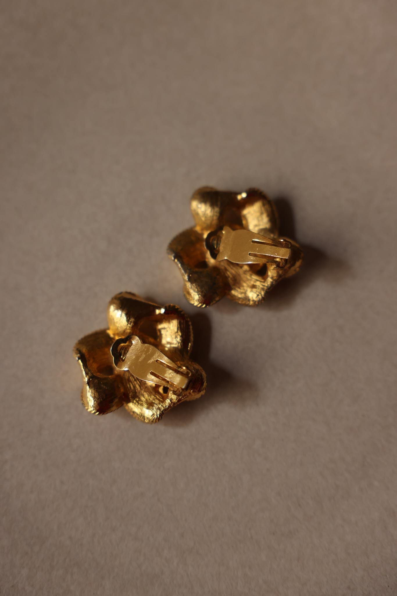 Gold Knot Clip-On Earrings with Faux Pearls|Vintage Baazaar 