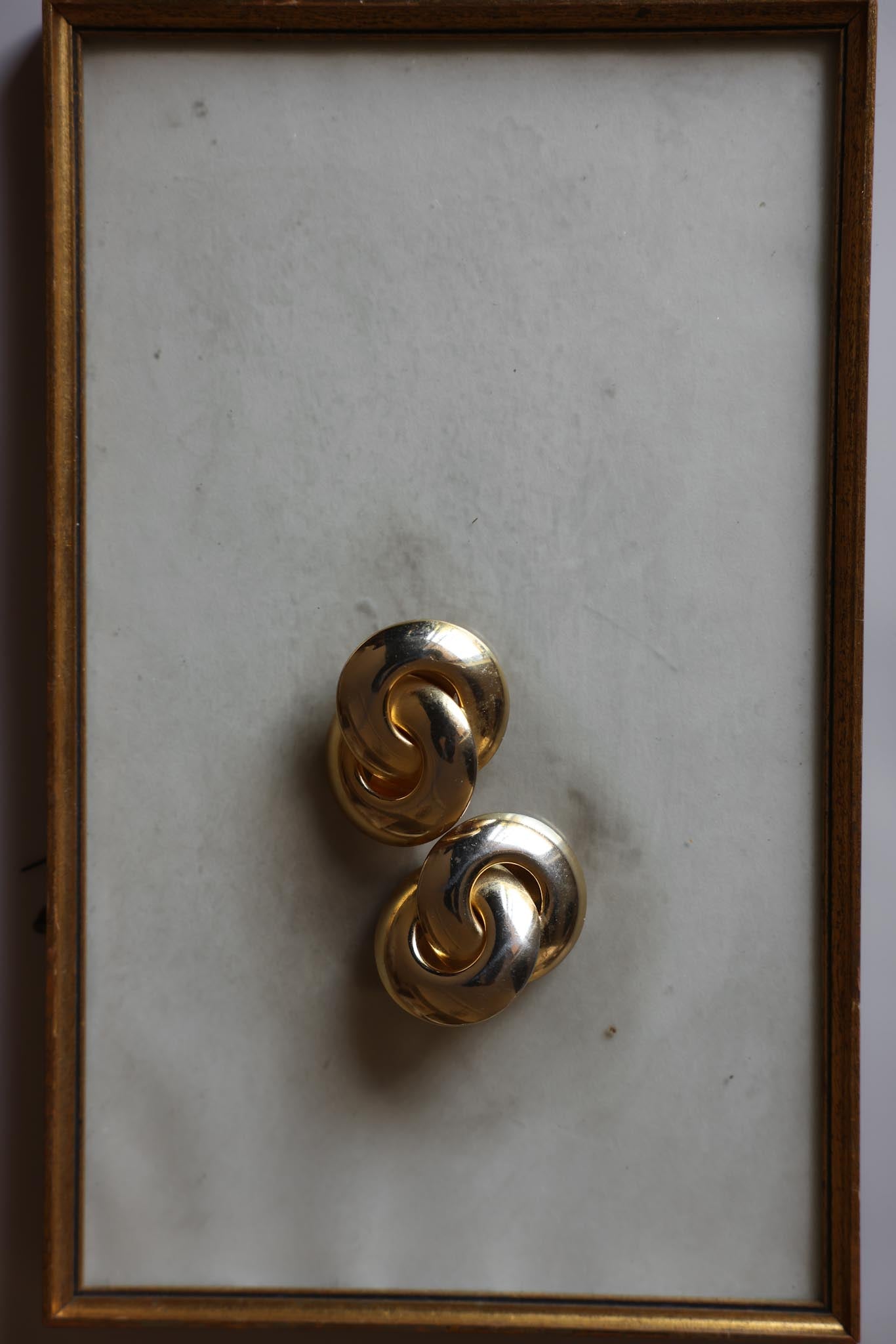 Gold-Tone Twisted Knot Clip-On Earrings|Vintage Baazaar 