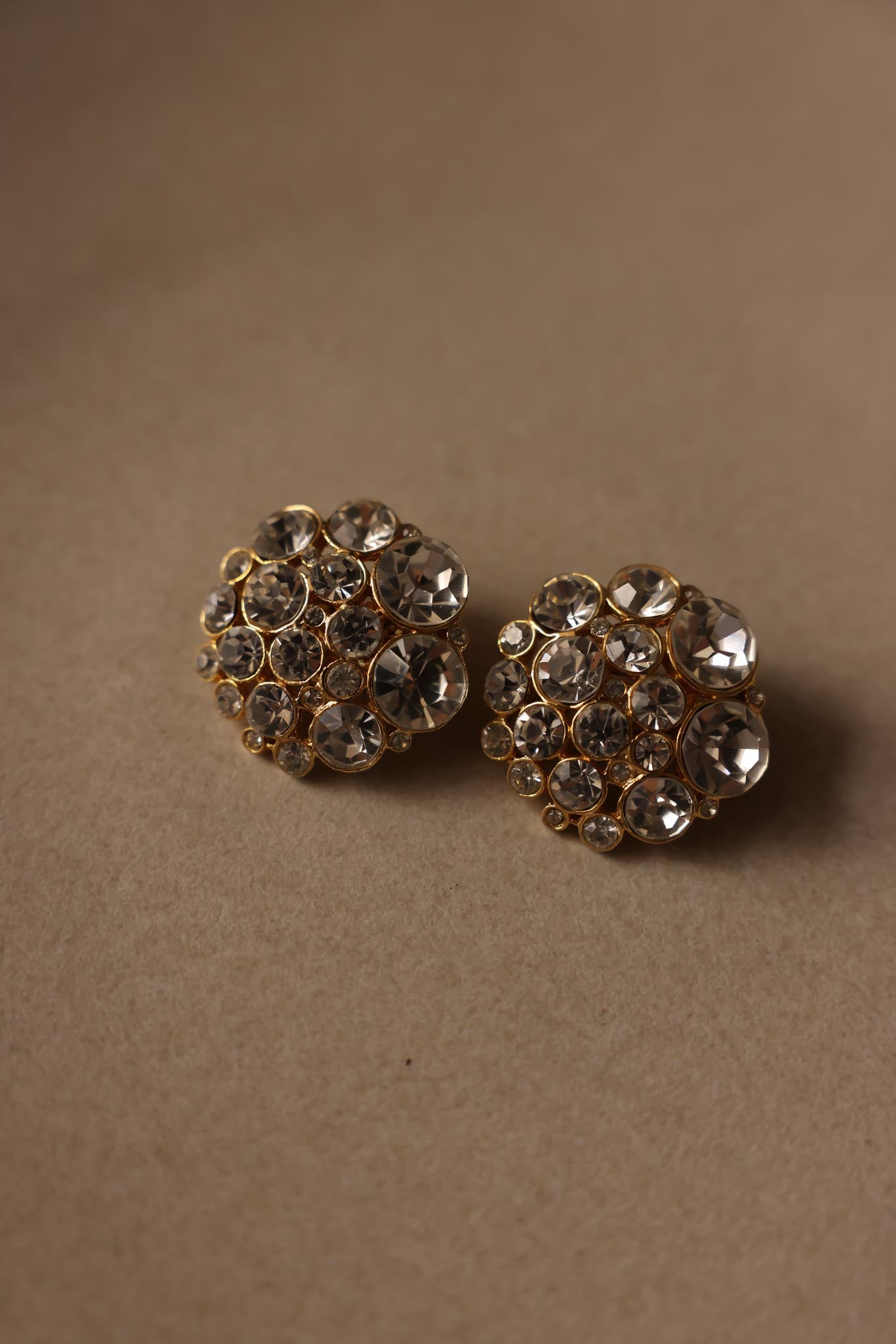 Crystal Cluster Clip-On Earrings|Vintage Baazaar 