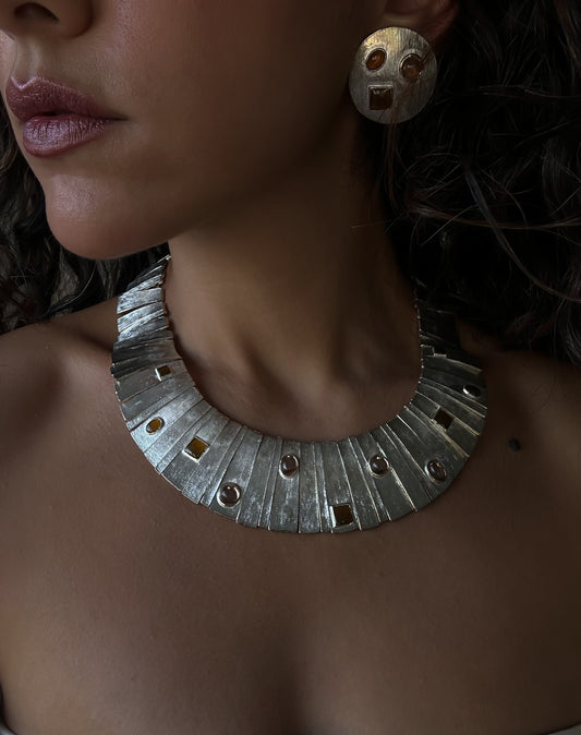 Les Bernard Set (Collar Necklace & Earrings)|Vintage Baazaar 